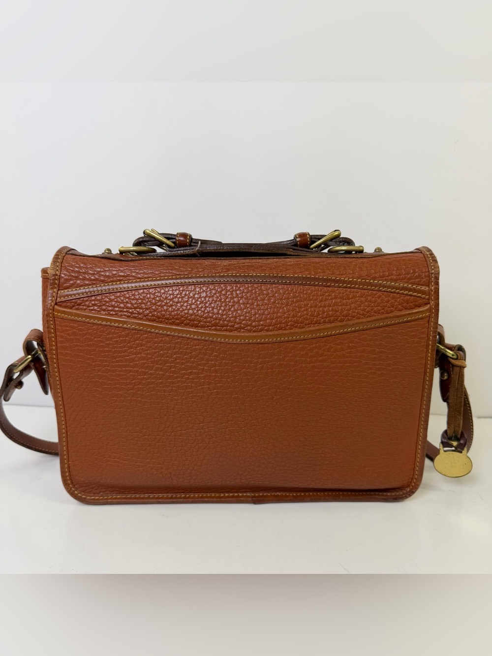 Dooney & Bourke Brown Leather City Satchel with Handle and Strap All Weather - Picture 3 of 16